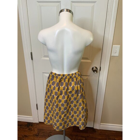 Boden Brown & Gray Geometric Patterned Mini Skirt Elastic Waist, Size 16 - Picture 5 of 7